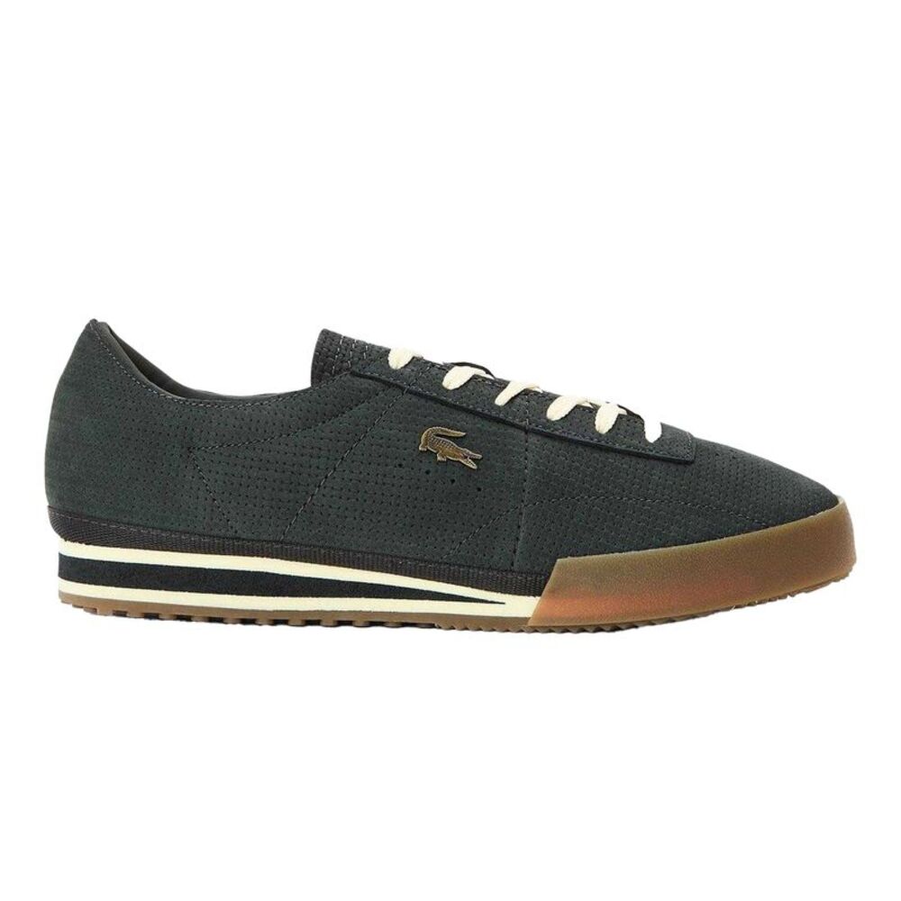 Lacoste Mens Aura Leather Sneakers / Off Black